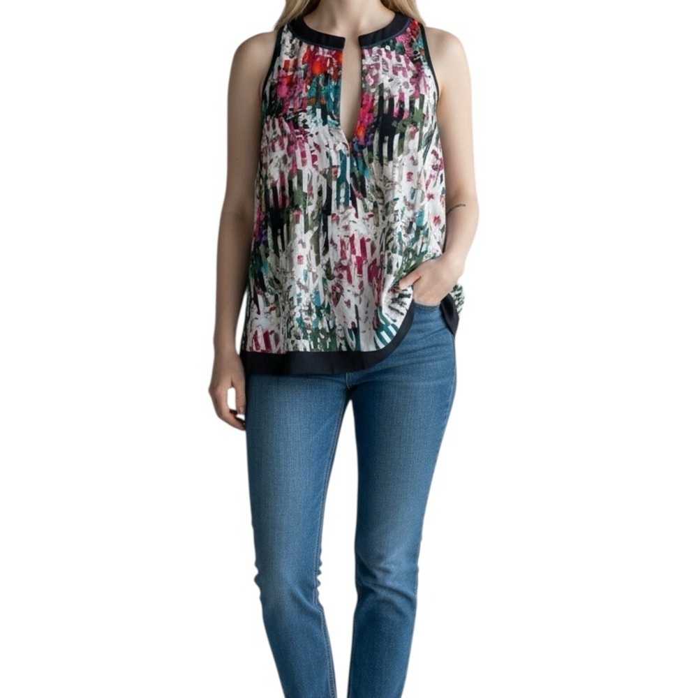Elizabeth and James Womens Sleeveless Silk Blouse Size Small